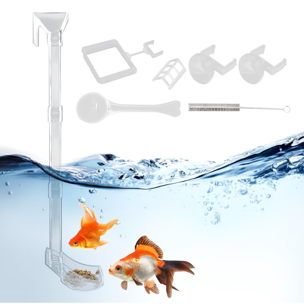 Qpets Multifunctional Automatic Fish Feeder, Aquarium Accessories Food Fish Tank Accessories Wall Mounted Fish Feeder with Adjustable Height and Suction Cup Design Qpets Multifunctional Automatic Fish Feeder, Aquarium Accessories Food Fish Tank Accessories Wall Mounted Fish Feeder with Adjustable Height and Suction Cup Design